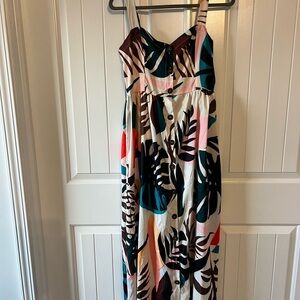 Tropical Print Maxi Dress